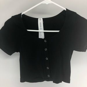 forever 21 black cropped top size s
